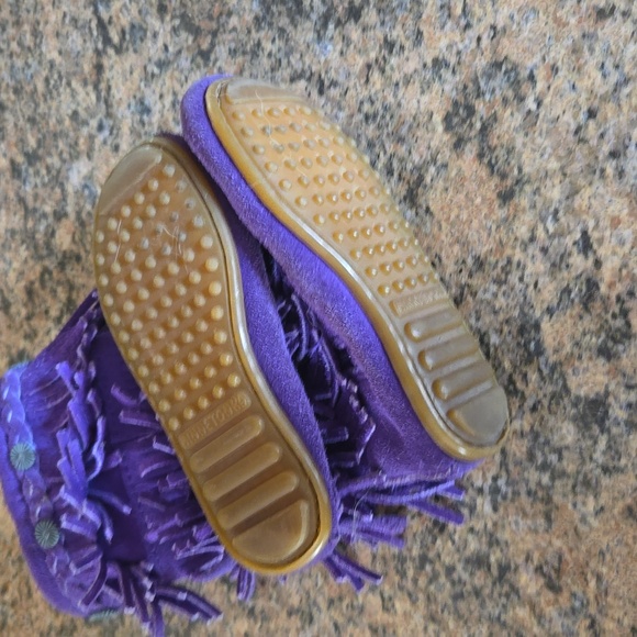 Minnetonka Leather Purple Boots - Size 10 - Picture 5 of 8